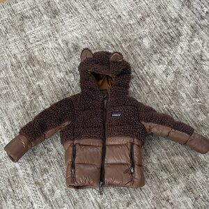 Patagonia Brown Fleece Hooded Jacket